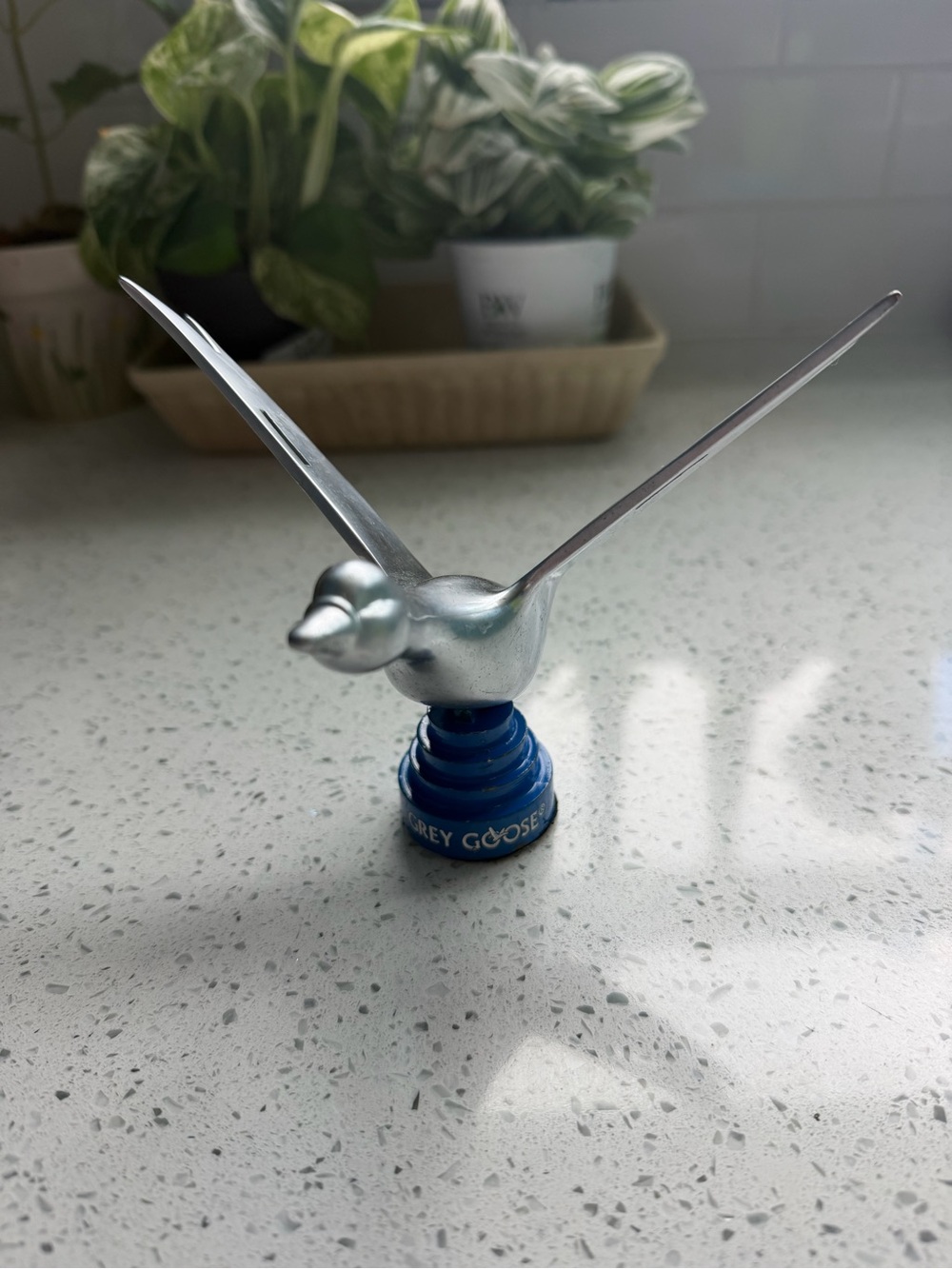 Vintage Grey Goose metal paperweight